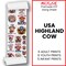 USA Highland Cow DTF Transfer Gang Sheets - 22x60 Direct-to-Film